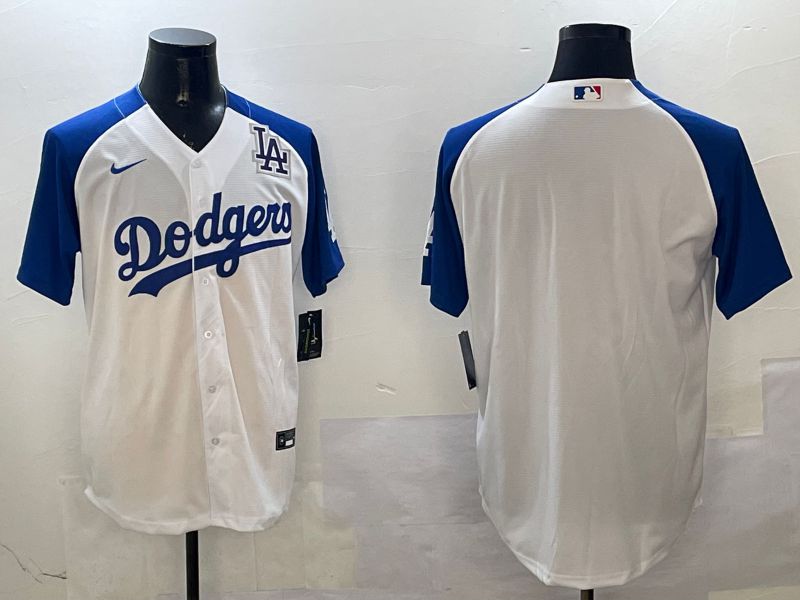 Men Los Angeles Dodgers Blank White blue Game 2025 Nike MLB Jersey style 5